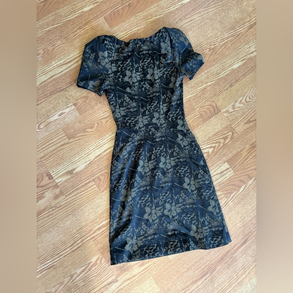 ZAC POSEN Black Floral Jacquard Dress (Fits XS) - Picture 7 of 8
